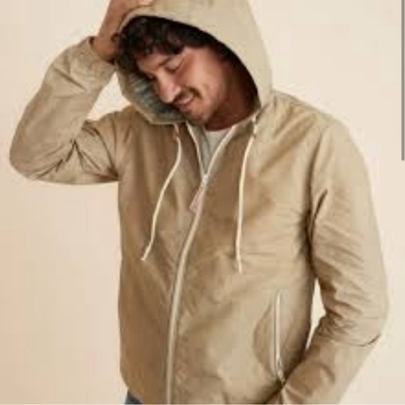 Marine Layer Other - Marine Layer men’s beige zip up hooded jacket S L49-24